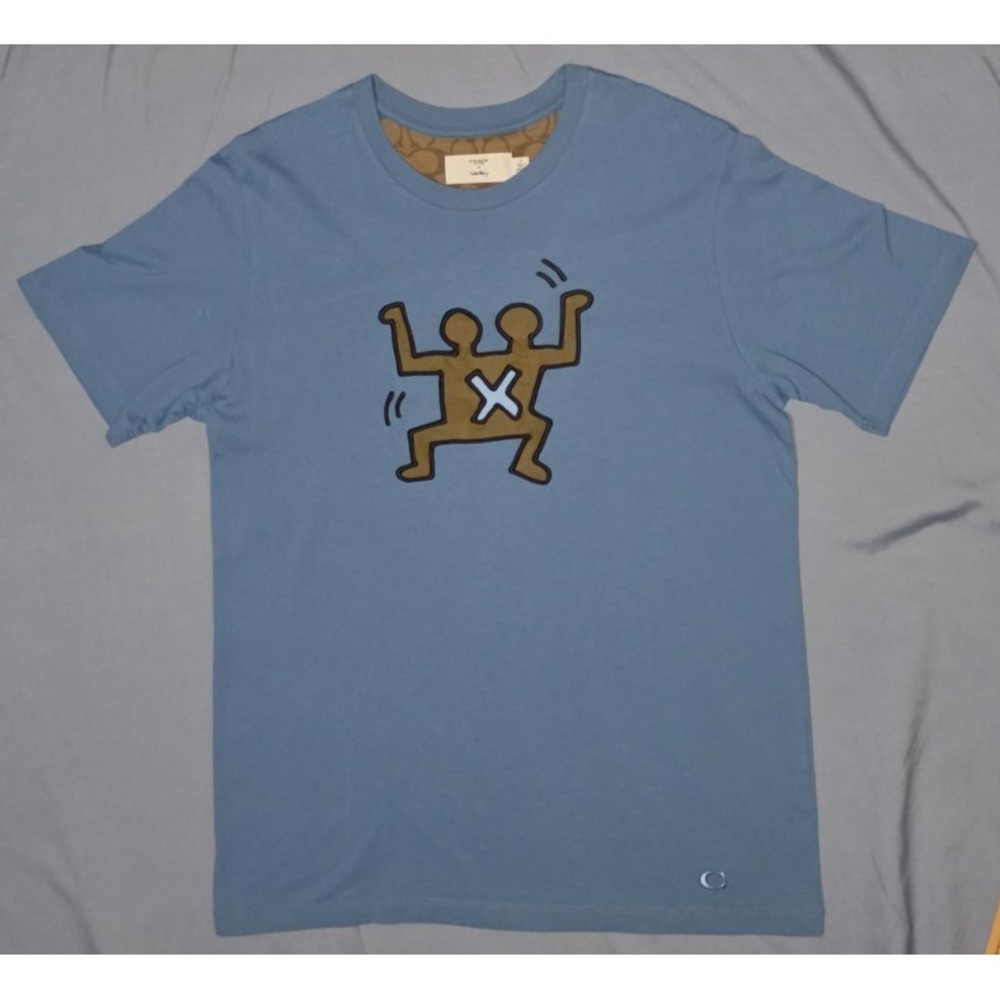 Coach X Keith Haring Siamese Twins Print Graphic Cotton T-Shirt Medium Embroider